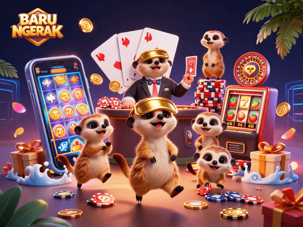 Engage with BARU NGERANK by enjoying dynamic slot action featuring meerkats in a casino