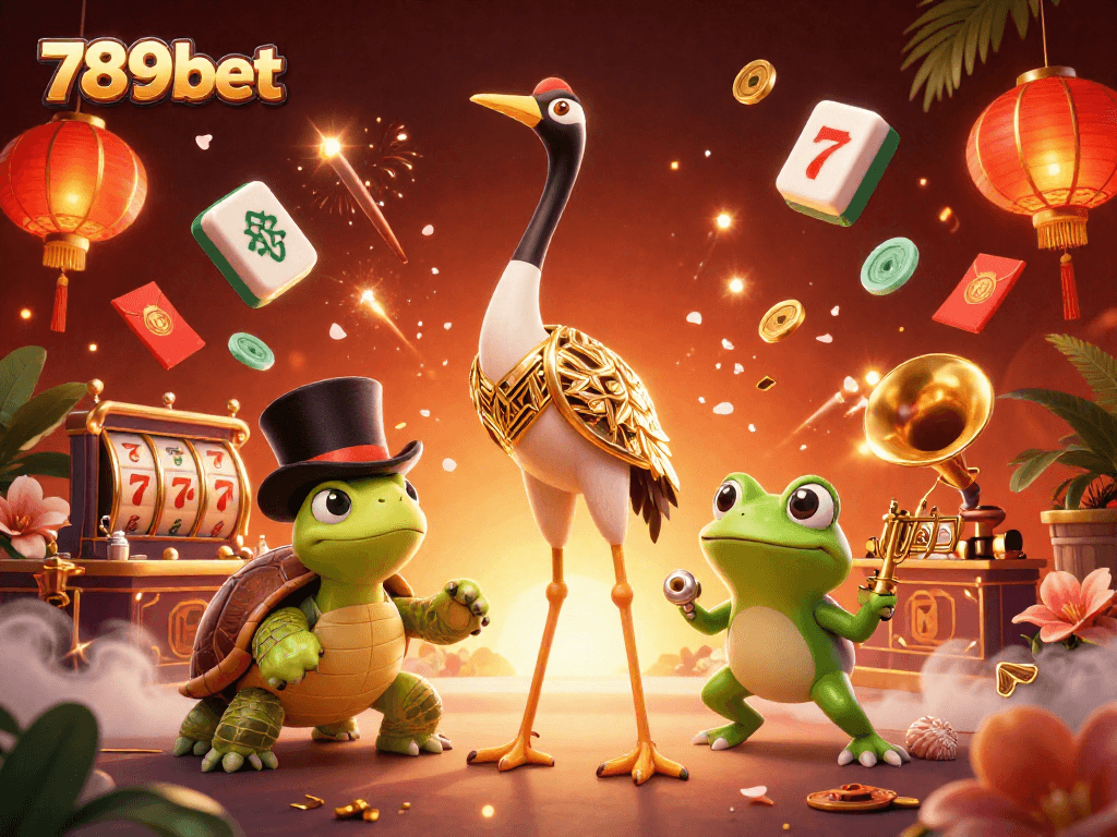 Experience thrilling action with 789bet's animated characters in a vibrant casino setting filled with luck.