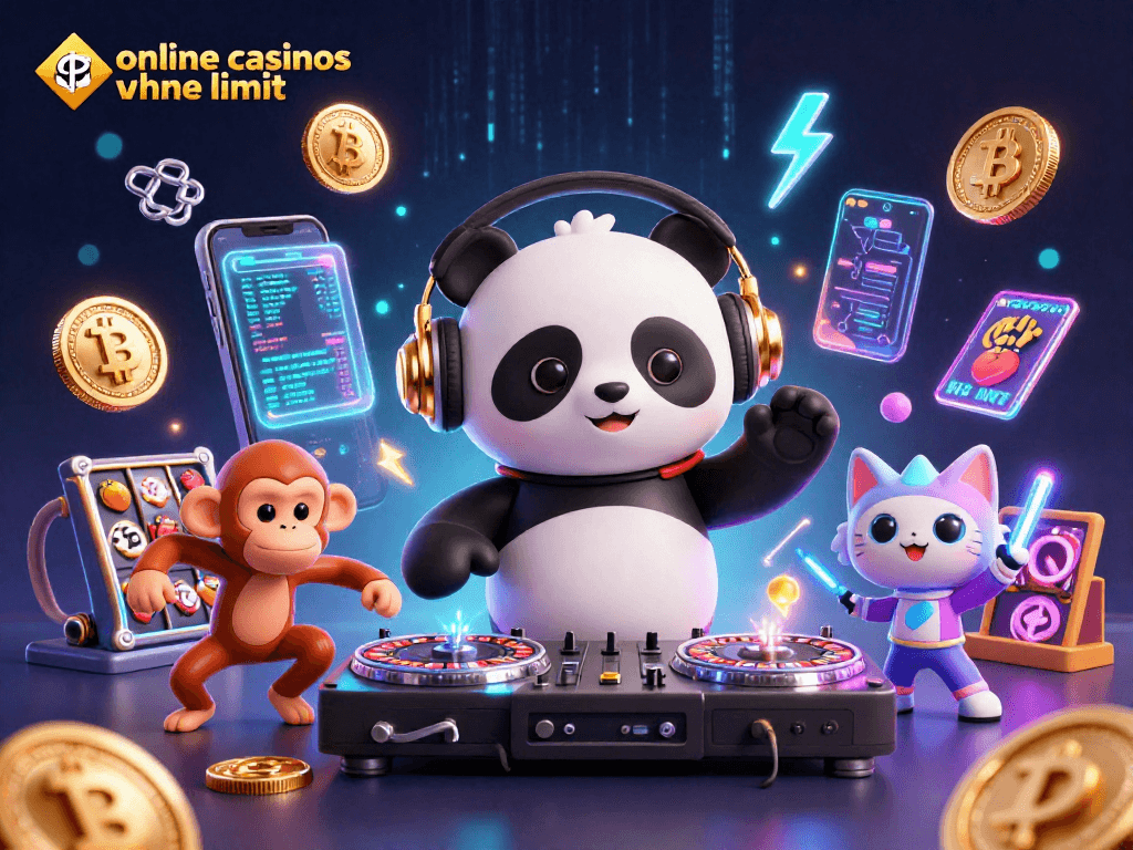 Engage in colorful fun at online casinos ohne limit with a DJ panda and breakdancing monkey!