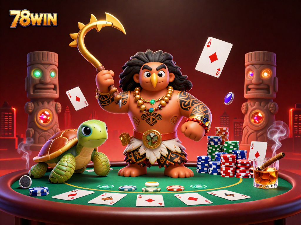 Experience the vibrant casino world with 78WIN as players engage in thrilling poker scenes.