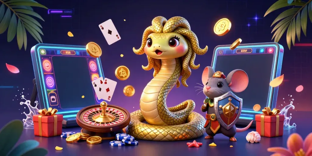 Experience the thrill of a crypto casino with vibrant characters and immersive gaming elements.