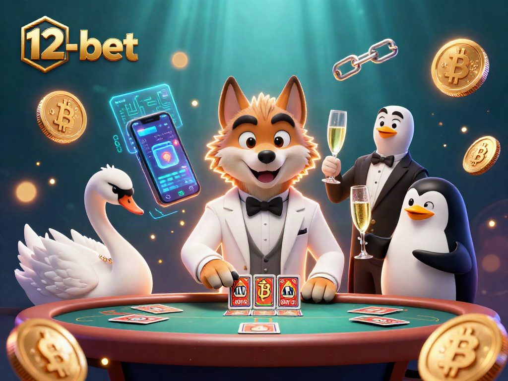 Experience high-stakes gaming at 12-bet with lively characters and vibrant casino elements.