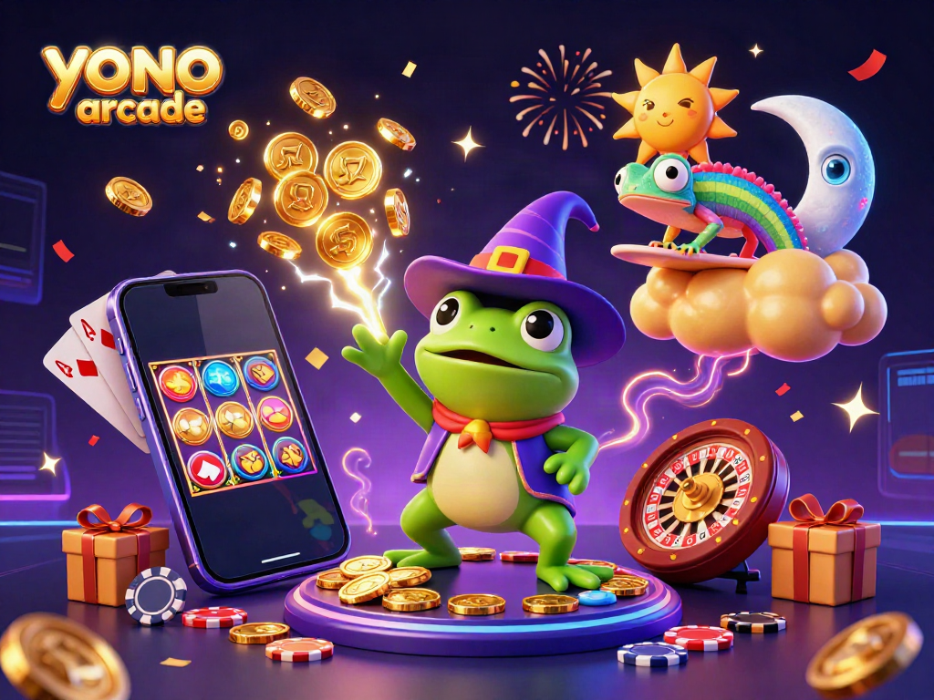 Play thrilling games on Yono Arcade as vibrant characters bring excitement and golden rewards to life.