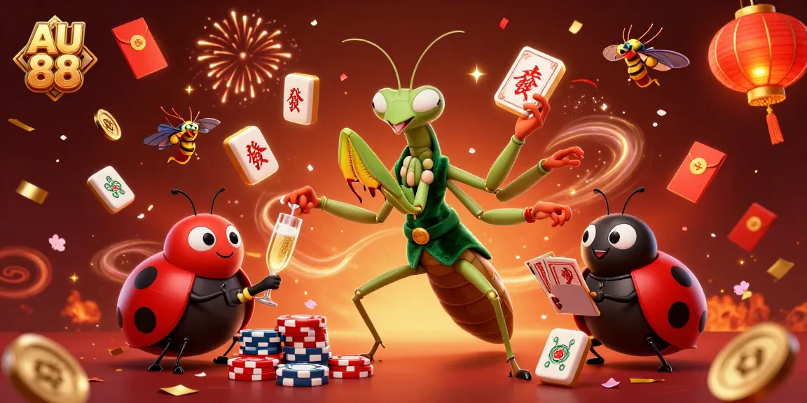 Experience the excitement at AU 88 with a dynamic 3D casino scene featuring vibrant elements and lively characters.