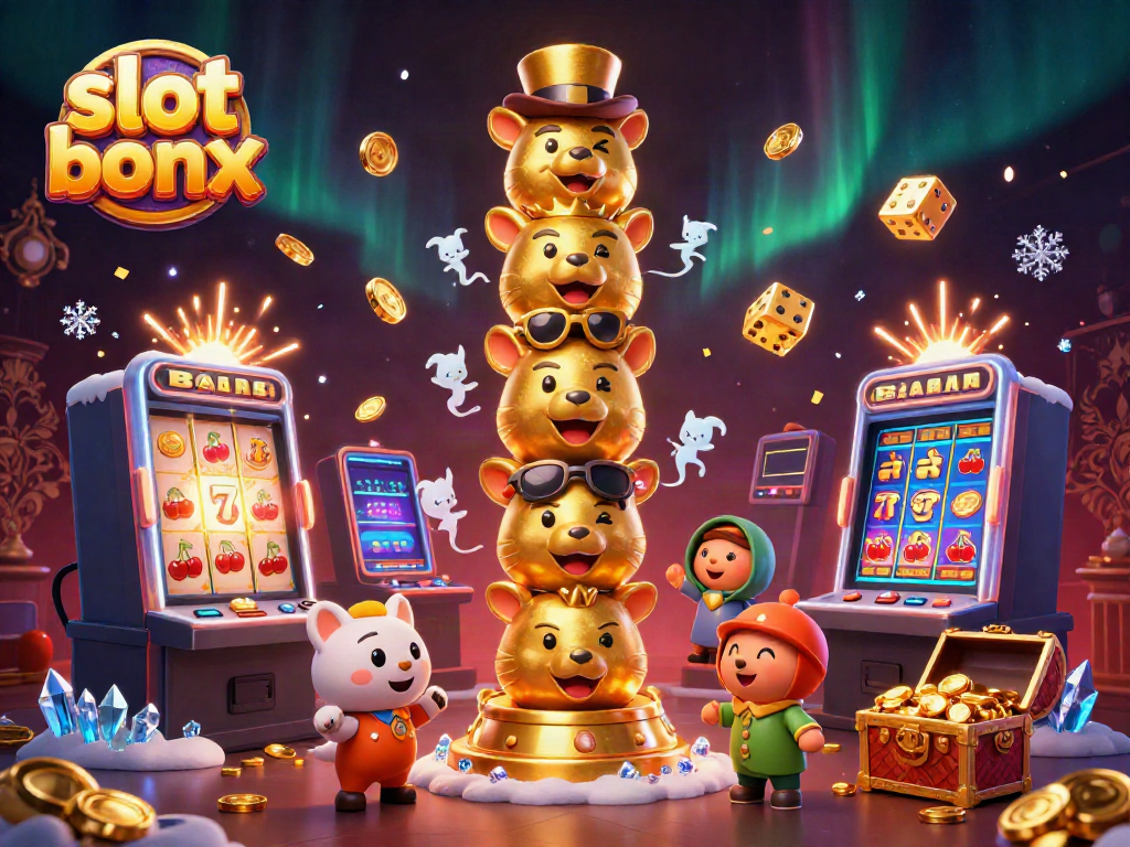 Experience the excitement of a slot bonus explosion with a 3D golden totem pole and vibrant casino elements.