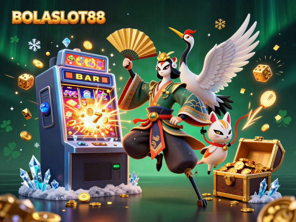 BOLASLOT88 brings excitement with dynamic 3D scenes featuring casino games and vibrant characters.