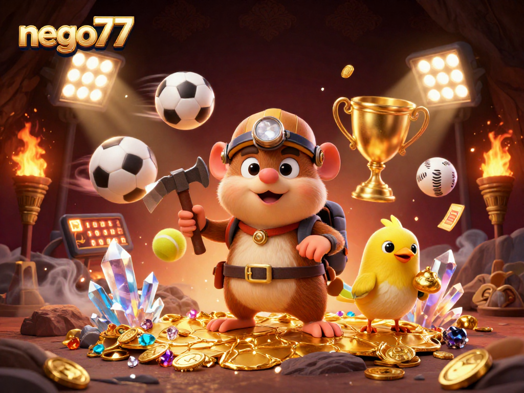 Experience thrilling wins at nego77 with fun characters and vibrant casino elements.