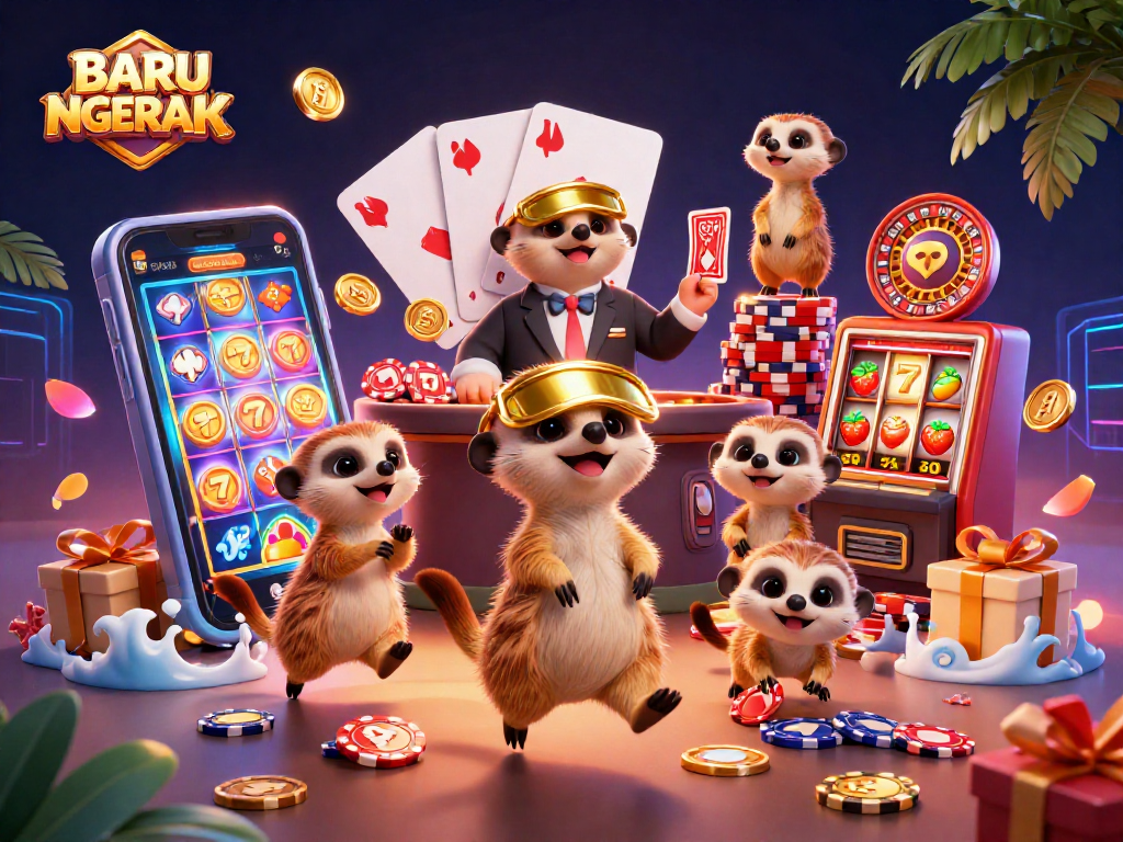 Engage with BARU NGERANK by enjoying dynamic slot action featuring meerkats in a casino