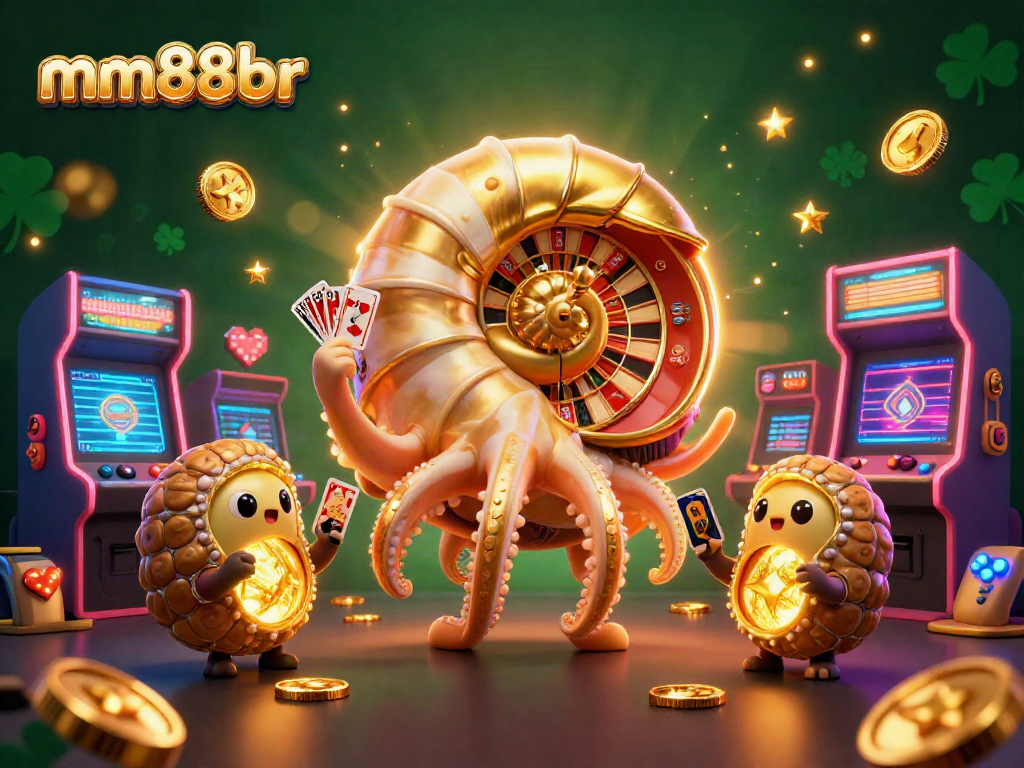 Experience thrilling games at mm88br casino with an ancient nautilus and glowing ammonites.