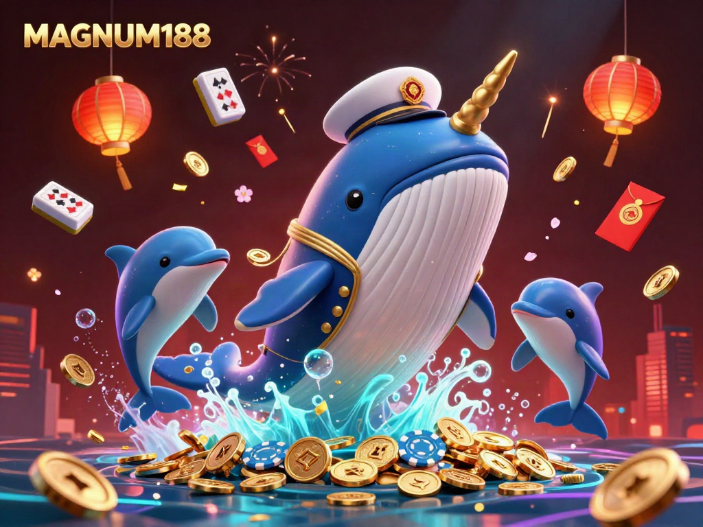 Engage with the vibrant MAGNUM188 undersea adventure filled with themed gambling elements and exciting sea creatures.