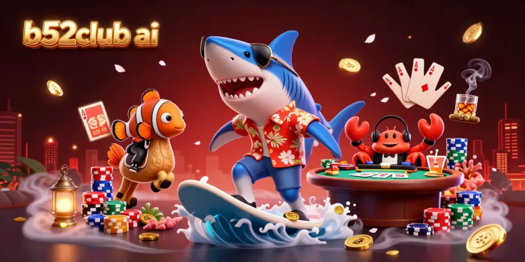 Engage with thrilling gameplay at b52club ai featuring vibrant characters amidst a lavish casino scene.