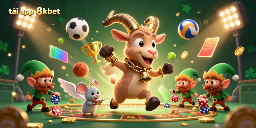 Engage in exciting gaming at tải app 8kbet while dynamic characters and elements create an electrifying casino atmosphere.