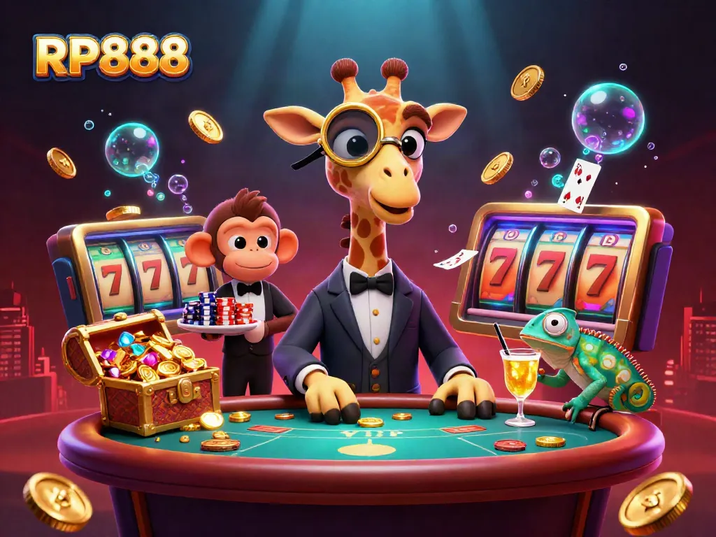 Winning strategies at RP888 showcased in a vibrant casino scene with dynamic characters and game elements.