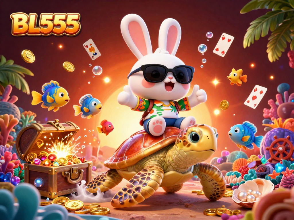 Engage in thrilling gameplay at BL555, featuring vibrant characters and casino elements in action.
