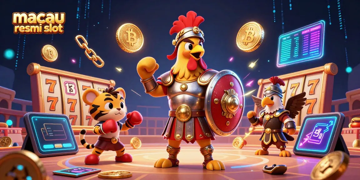 Raih kemenangan dengan macau resmi slot dalam ilustrasi kasino yang penuh energi.