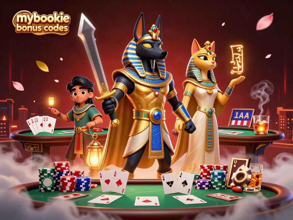 Experience mybookie bonus codes in action with vibrant casino elements and characters.