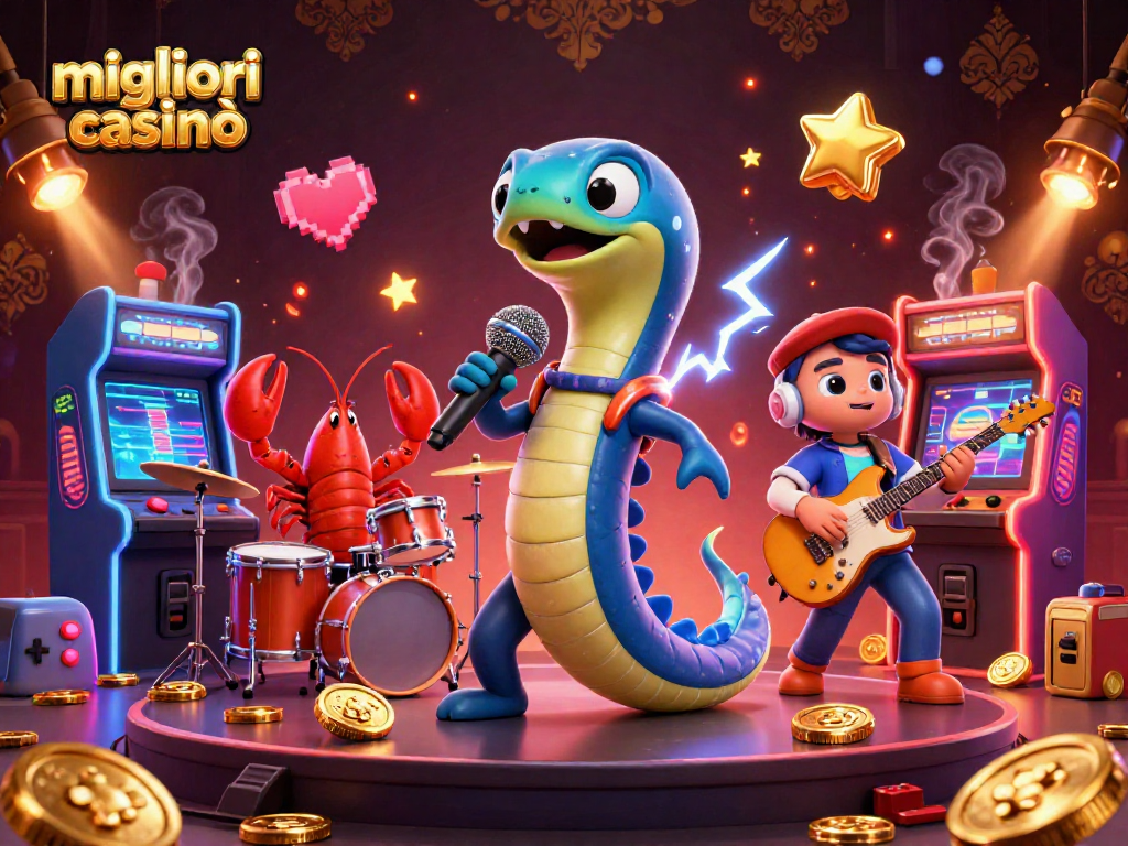 Scopri i migliori casinò online con un'elettrizzante scena di musica e gioco sottomarino.