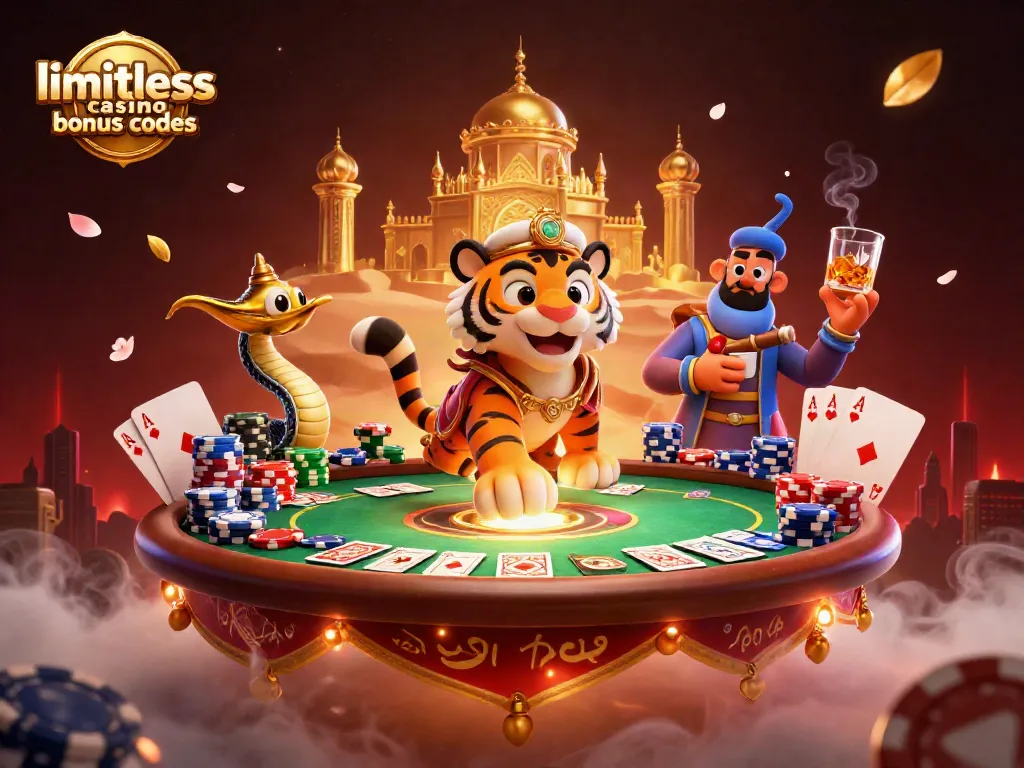 Engage with limitless casino bonus codes through dynamic poker action in an Arabian Nights-themed setting.