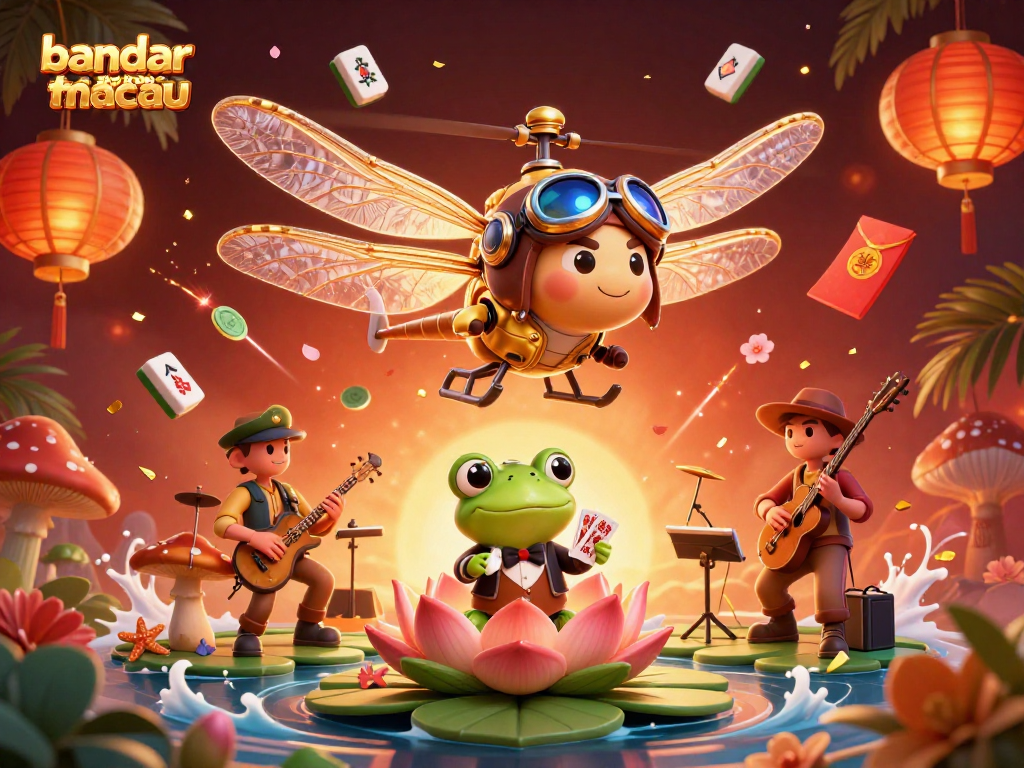 Permainan kartu di bandar toto macau dengan dealer katak dan musik jazz dari serangga.