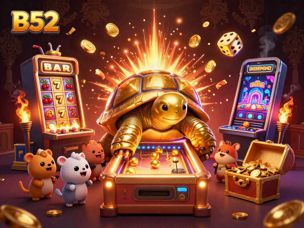Engage in B52 with vibrant slot machines and entertaining golden tortoise characters.
