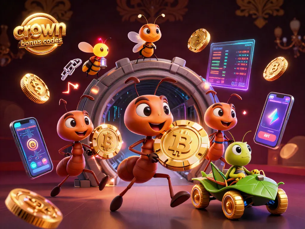 Engage with crown coins bonus codes through captivating casino-themed 3D illustration featuring animated characters.