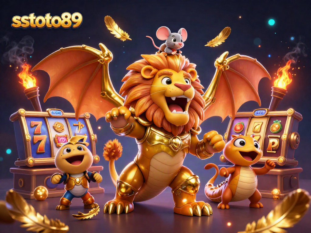Permainan slot sstoto89 mengungkap keberuntungan dengan simbol jackpot dan penggemar bersinar.