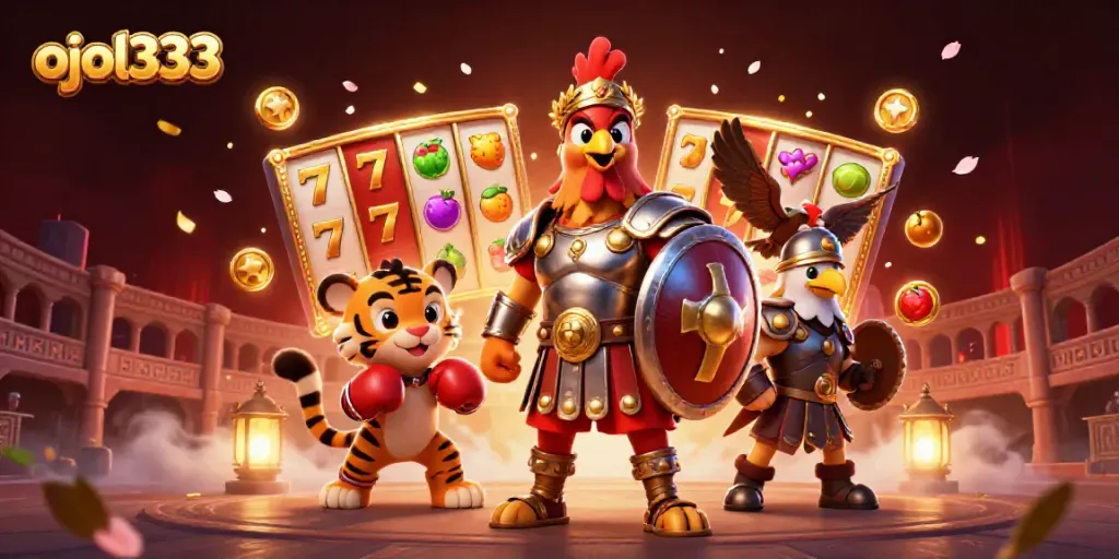 Experience ojol333 with a vibrant gaming scene featuring characters engaging with interactive elements.