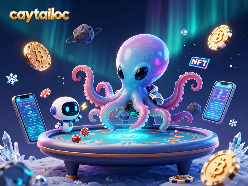 Join the exciting operation of caytailoc as a vibrant alien octopus and robot enhance digital gaming.