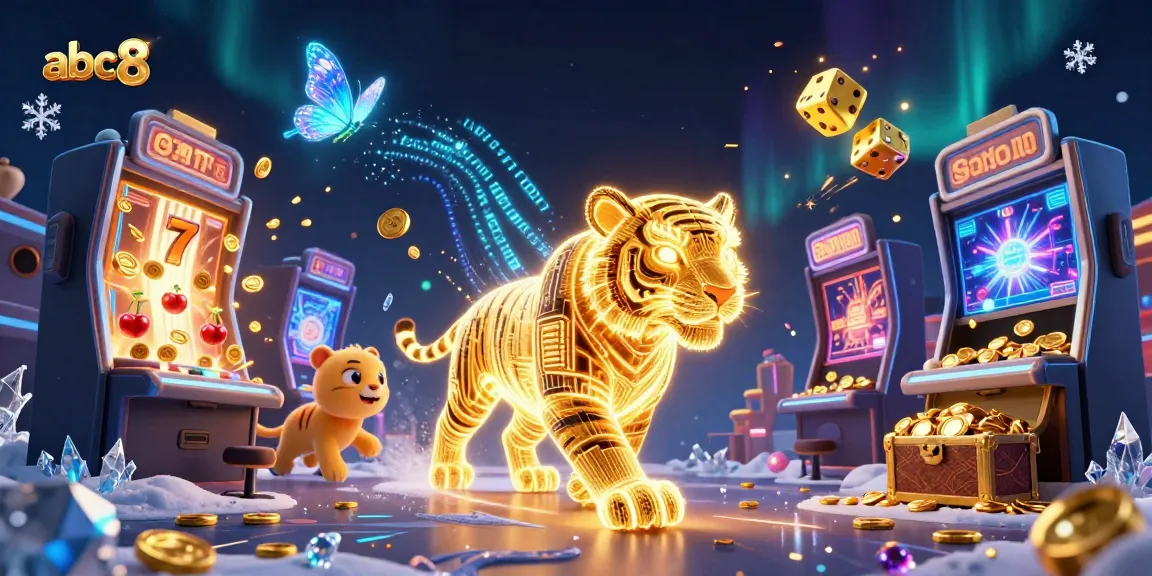 Engage with thrilling 3D casino excitement featuring abc8's golden tiger and vibrant jackpots.