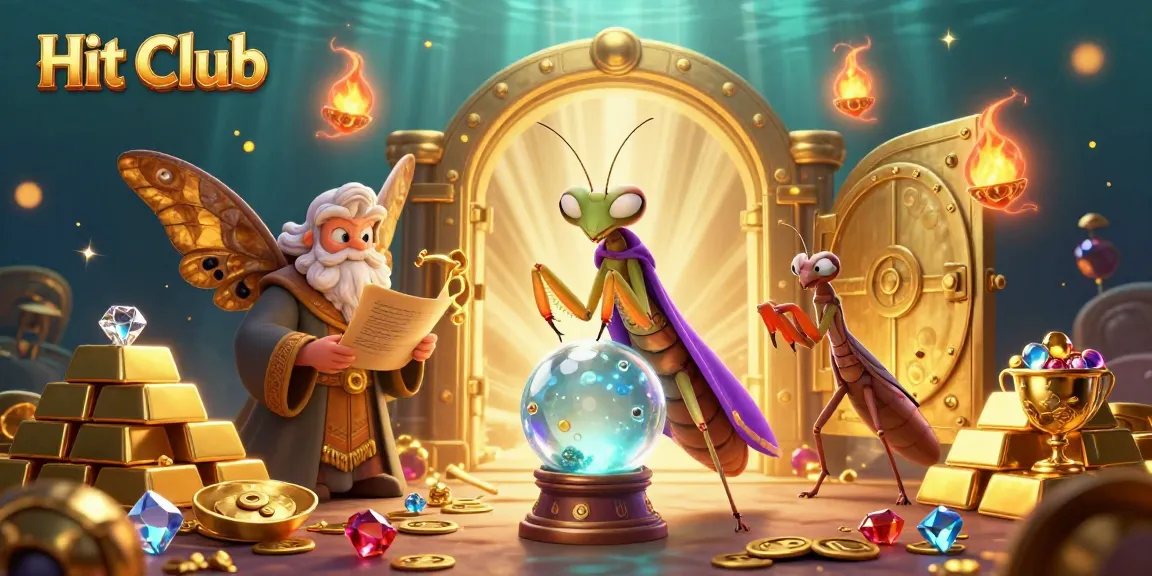 Hit Club features a colorful scene with a fortune teller, librarian, and treasures in a casino setting.