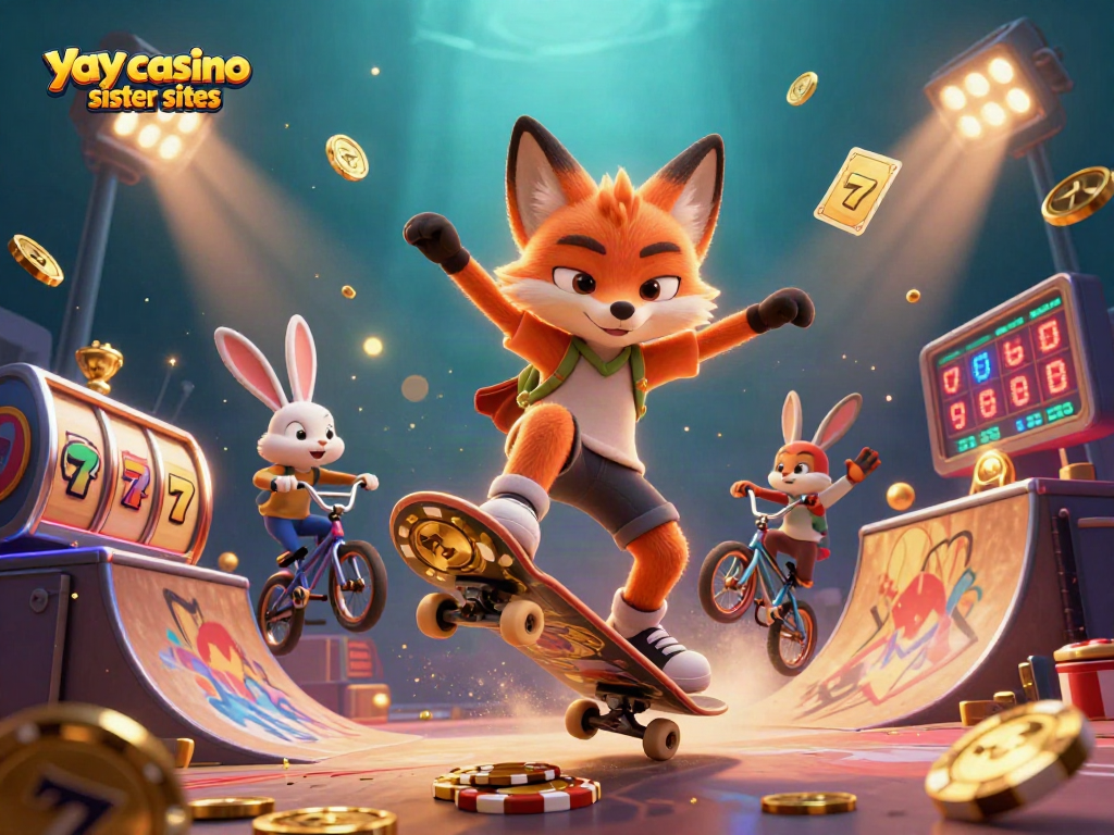Discover top yay casino sister sites in an exciting 3D gaming scene with lively characters and casino elements.