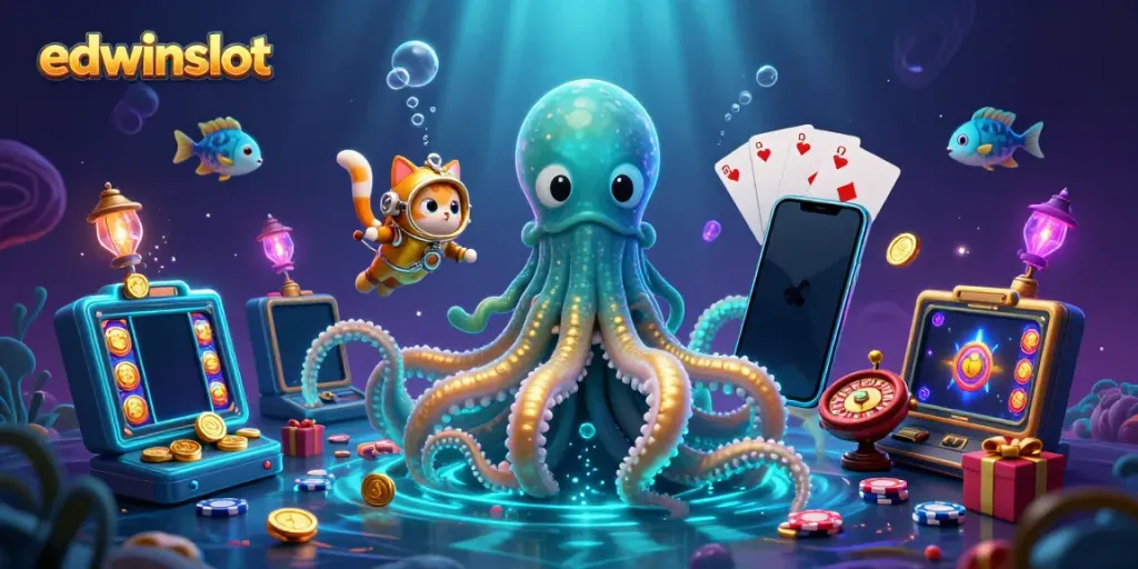 Experience the thrill of edwinslot with vibrant 3D characters and casino game elements.