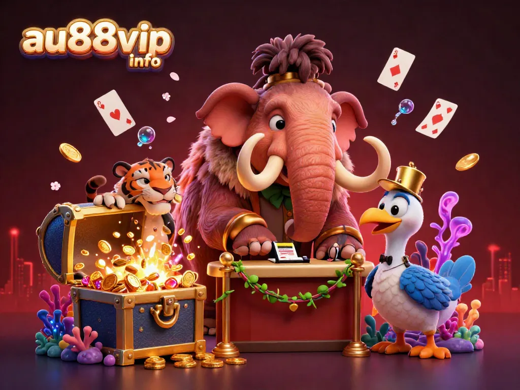Engage in thrilling gambling at au88vip info, featuring vibrant characters and underwater treasures.