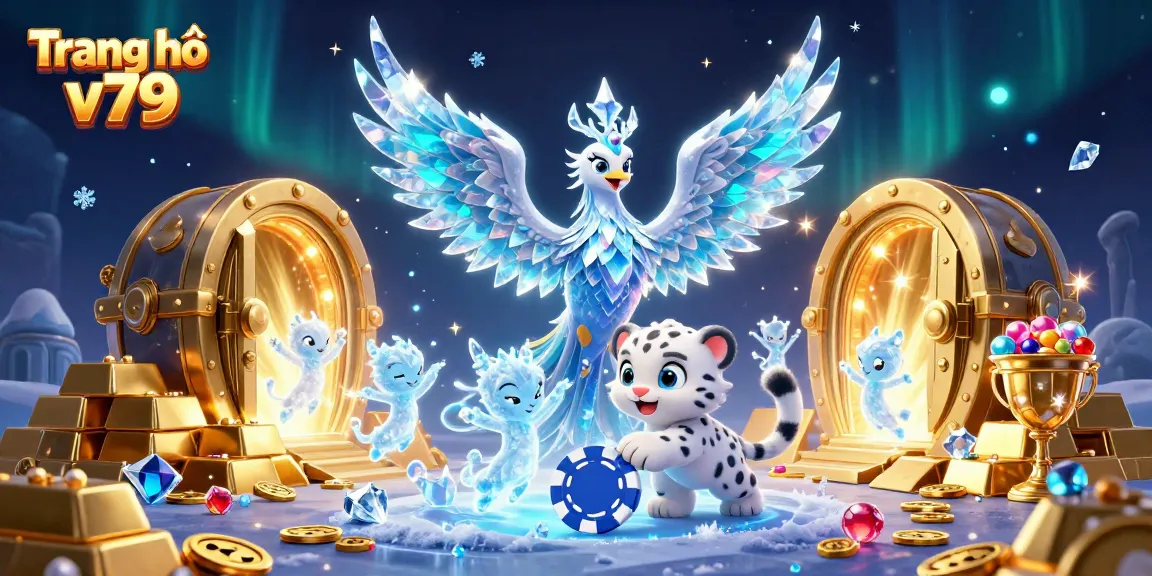 Experience the vibrant adventure of Trang chủ v79 with an ice phoenix and sparkling treasures in a dynamic casino setting.