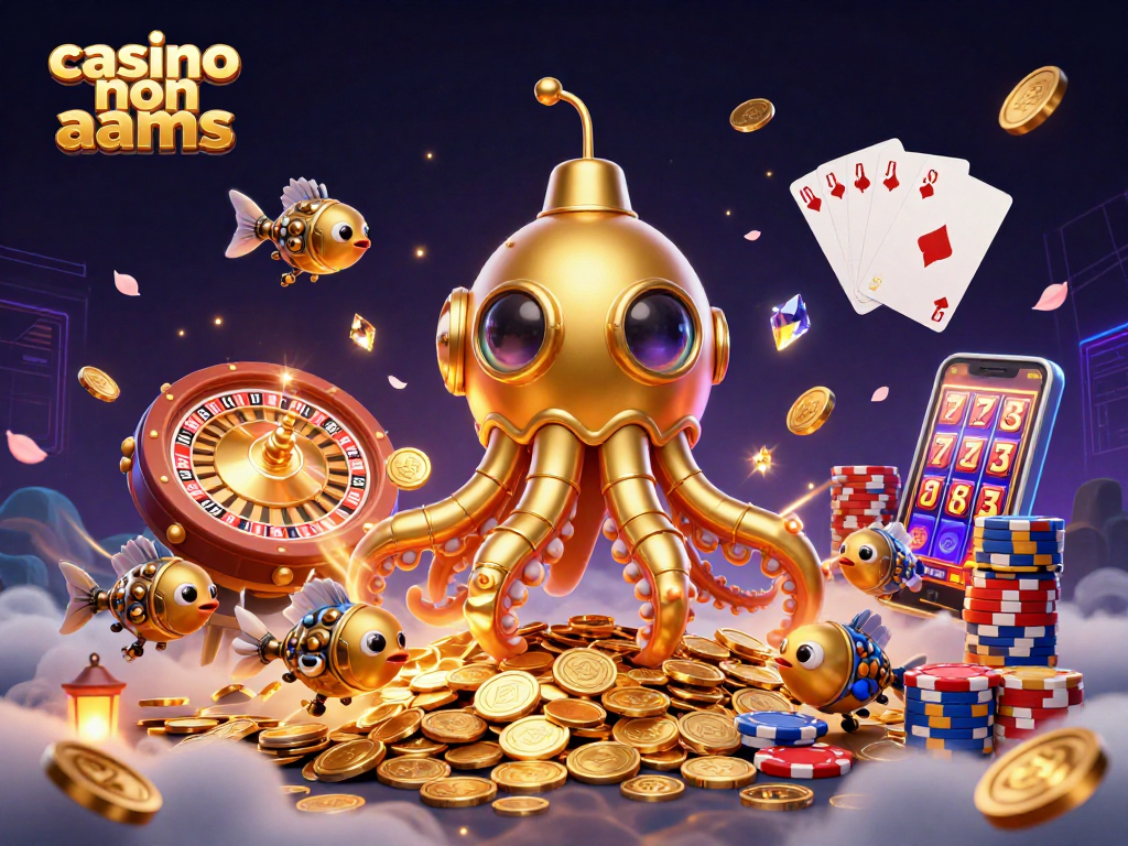 Esplora fantastici giochi nei casino non AAMS mentre il kraken d'oro emerge dai tesori e dai giochi.