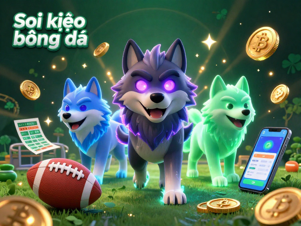 Soi kèo bóng đá offers dynamic sports betting visuals with charismatic wolves and engaging elements.