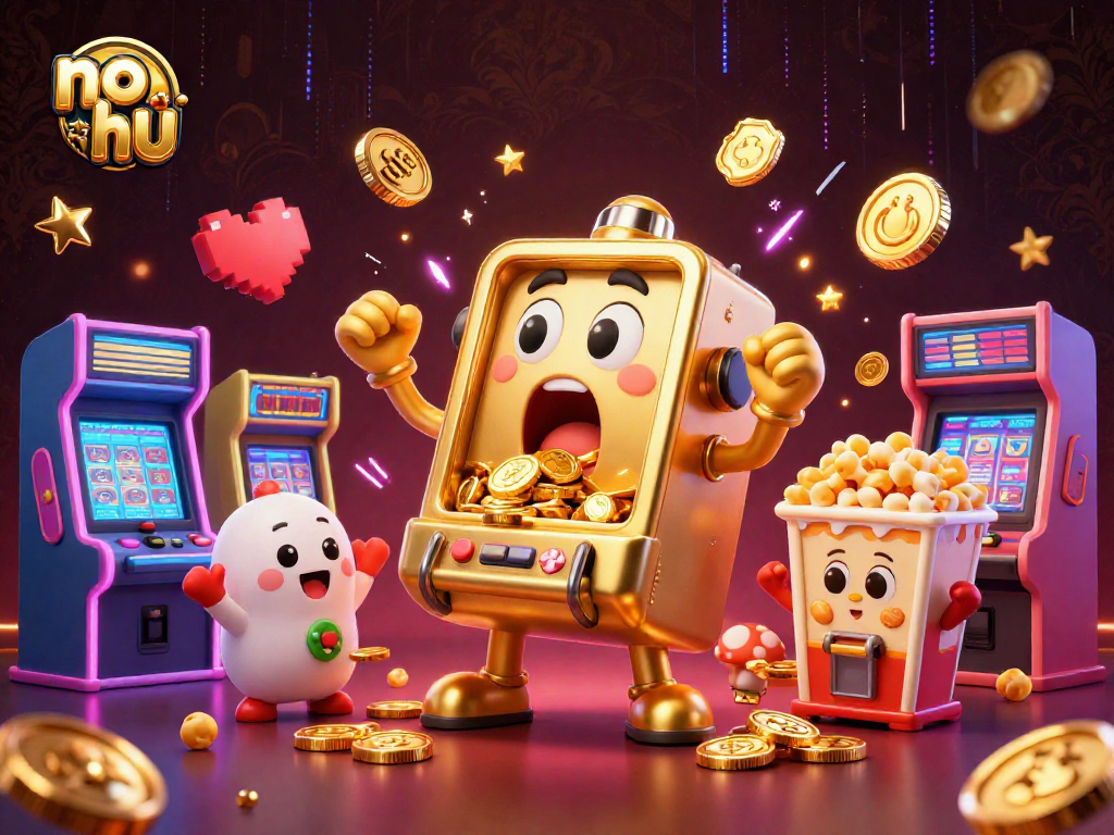 Experience thrilling no hu gameplay with vibrant thematic elements, including lively slot machines and golden coins!