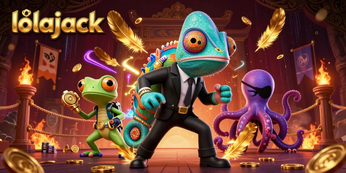 Engage in thrilling gameplay with the lolajack brand featuring vibrant characters and casino elements.