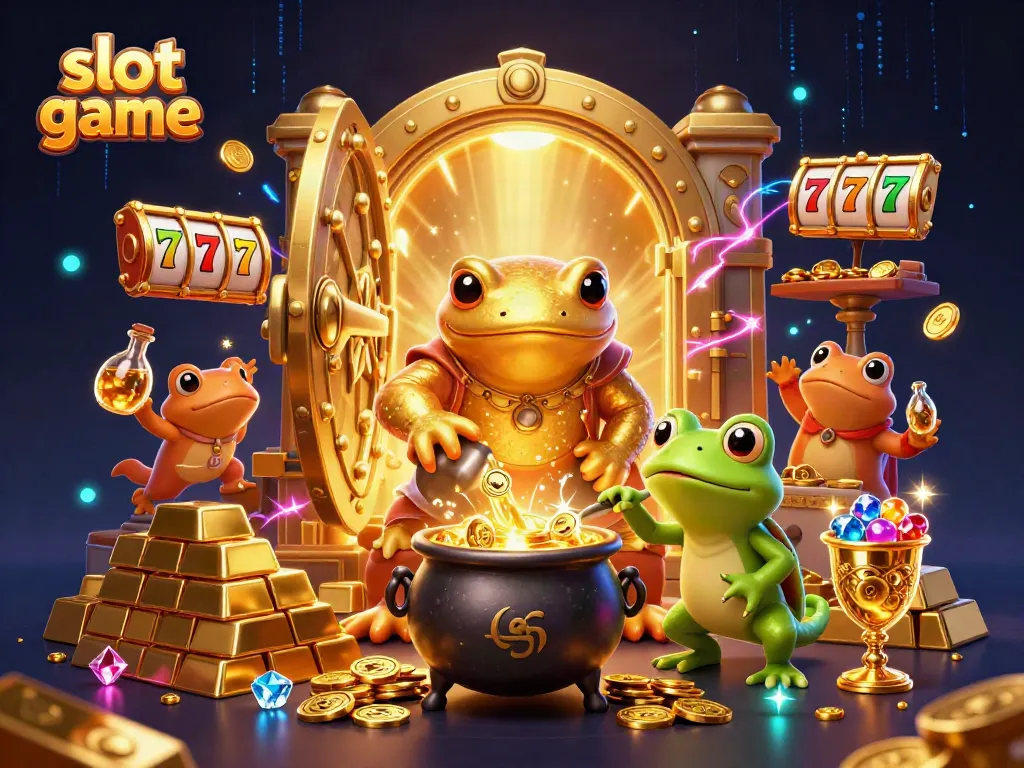 Experience the thrilling action of slot games in a magical, gold-filled environment.