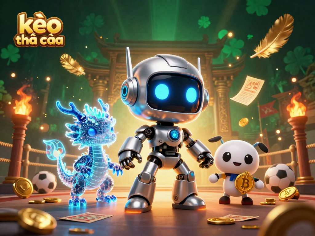 Experience kèo nhà cái with an immersive 3D digital illustration celebrating online sports betting.