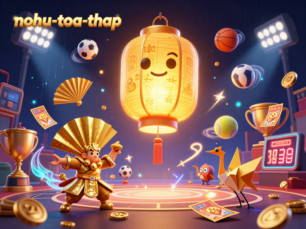 Engage with nohu-toa-thap at an immersive night market casino featuring vibrant characters and action-packed elements.