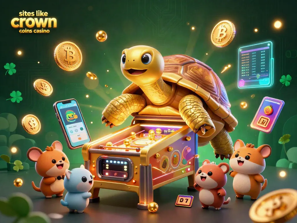 Experience the thrill with sites like crown coins casino in this colorful, vibrant 3D scene.