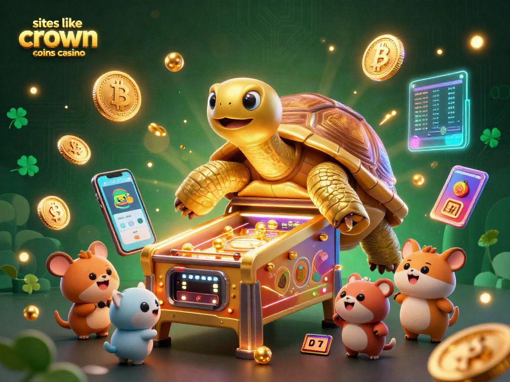 Experience the thrill with sites like crown coins casino in this colorful, vibrant 3D scene.