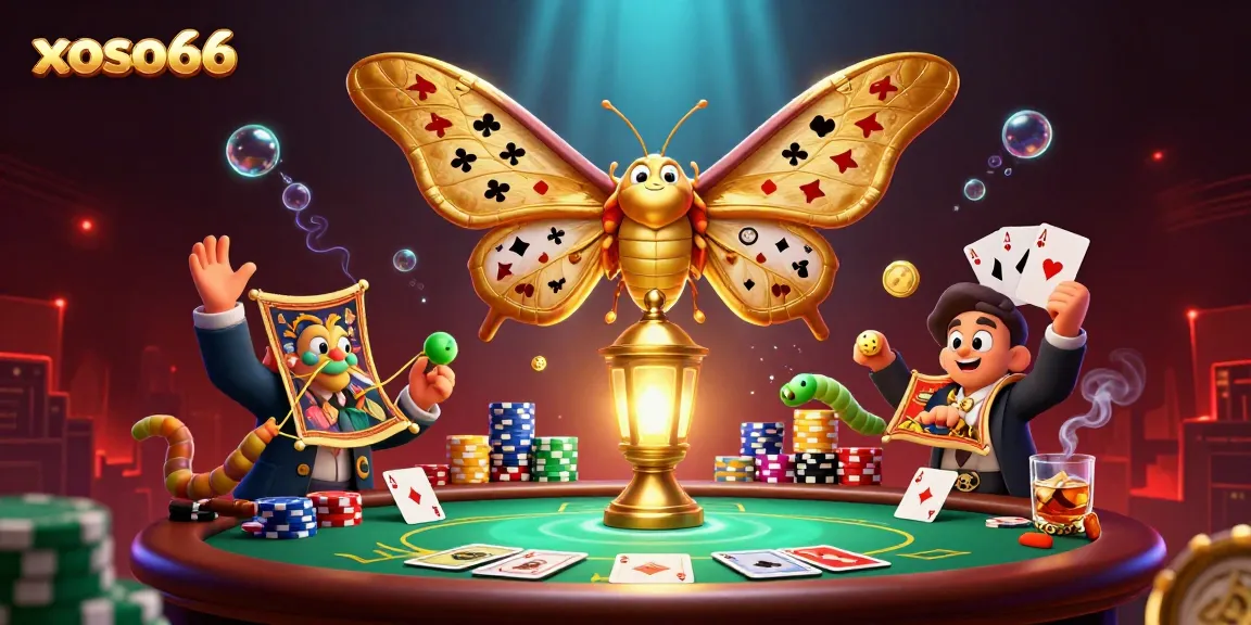 Experience thrilling moments at xoso66 with a dynamic 3D casino scene showcasing vibrant characters and game elements.
