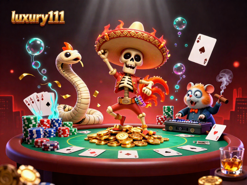 Win big with luxury111 in this vibrant casino scene filled with riches and excitement!