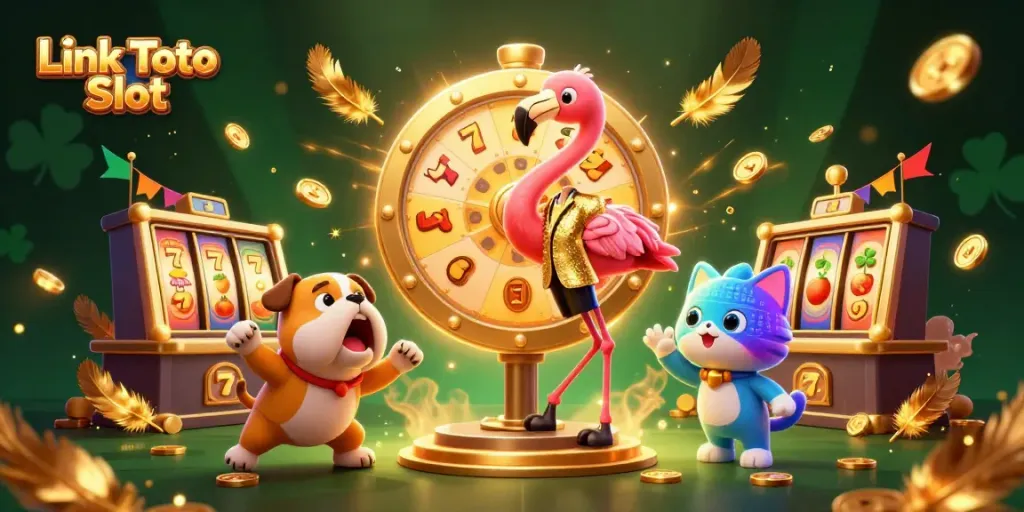 Link Toto Slot yang menyenangkan saat memainkan mesin slot bertema dengan bulu emas dan api yang mencolok.