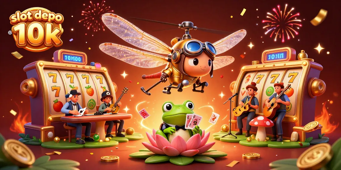 Experience the excitement of slot depo 10k, featuring vibrant 3D characters and dynamic casino elements.