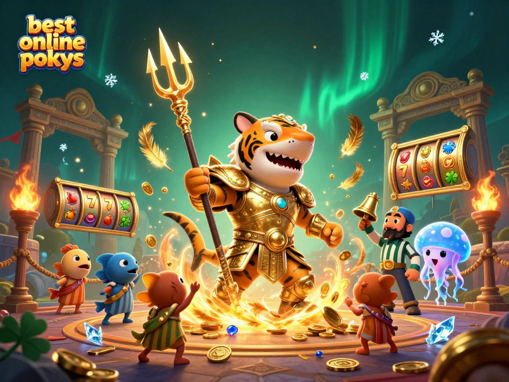 Experience thrilling gameplay with the best online pokies showcased in a vibrant 3D casino scene.
