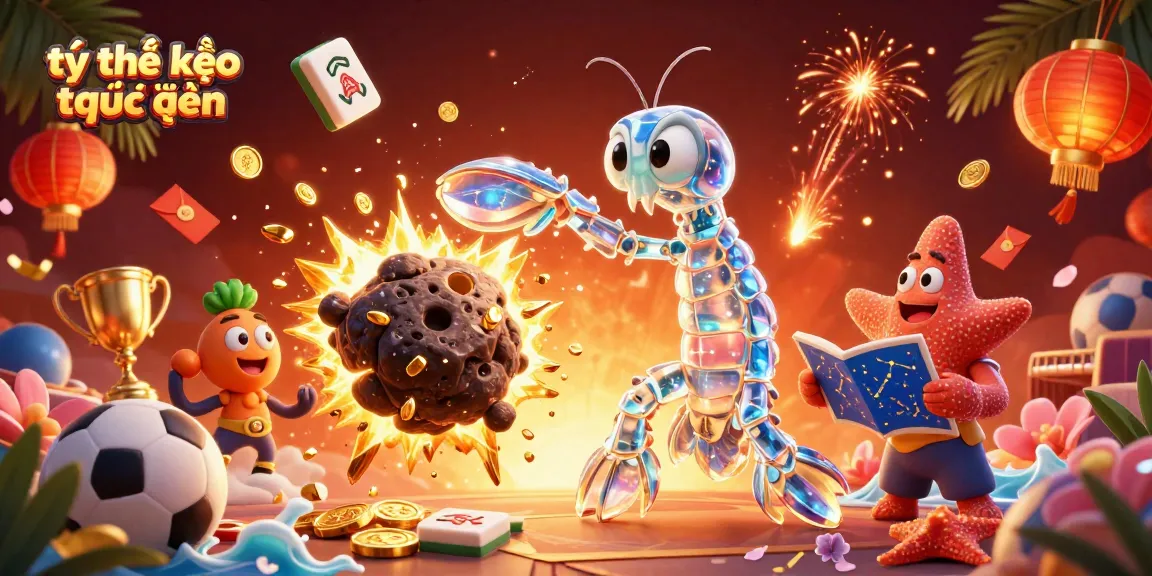 Engage with tỷ lệ kèo trực tuyến through dynamic sports betting elements in a vibrant casino illustration.