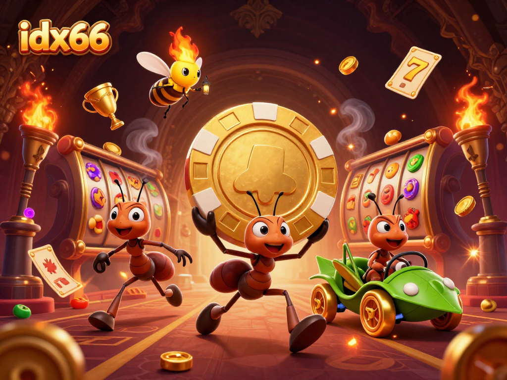 Ant-ant keren di idx66 mengangkut chip poker emas dalam perjalanan ke jackpot!